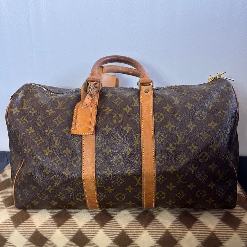 Louis Vuitton Monogram Brown Duffel Bag Vintage Authentic